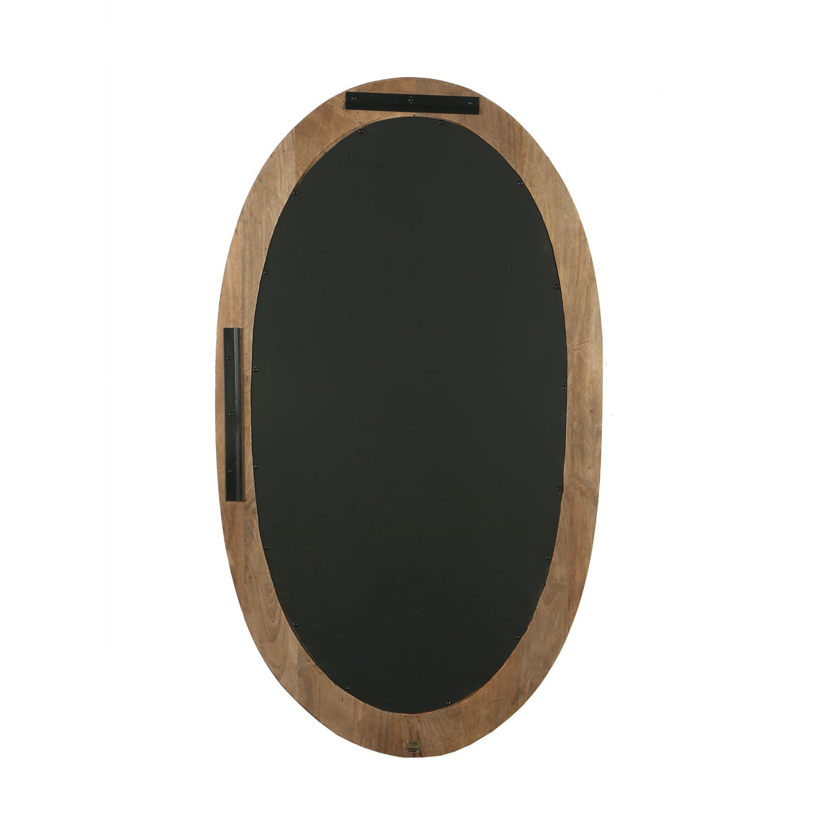 Wandspiegel aus Mangoholz mit ovaler Form, massivem Rahmen und Braun-Finish, L – Noam | PTMD