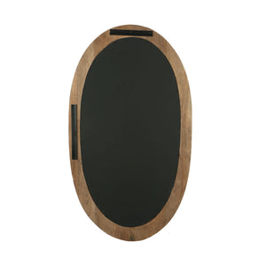 Wandspiegel aus Mangoholz mit ovaler Form, massivem Rahmen und Braun-Finish, L – Noam | PTMD
