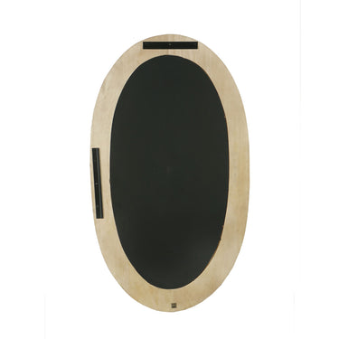 Wandspiegel aus Mangoholz mit ovaler Form, massivem Rahmen und Natur-Finish, M – Noam | PTMD