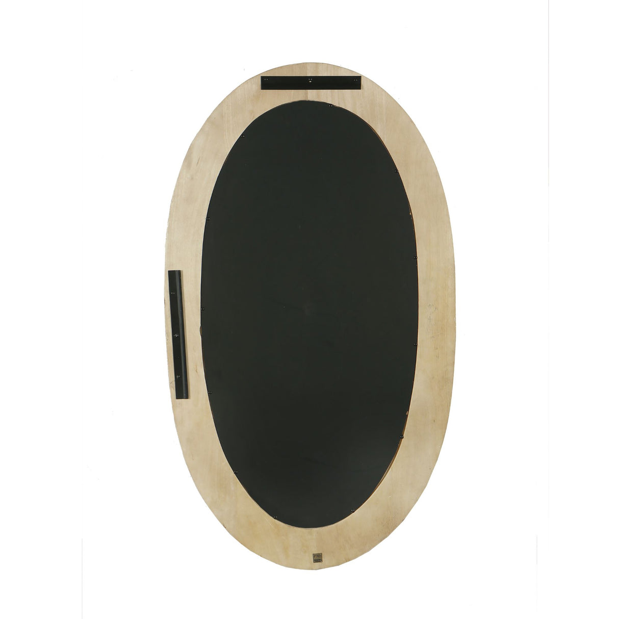 Wandspiegel aus Mangoholz mit ovaler Form, massivem Rahmen und Natur-Finish, M – Noam | PTMD