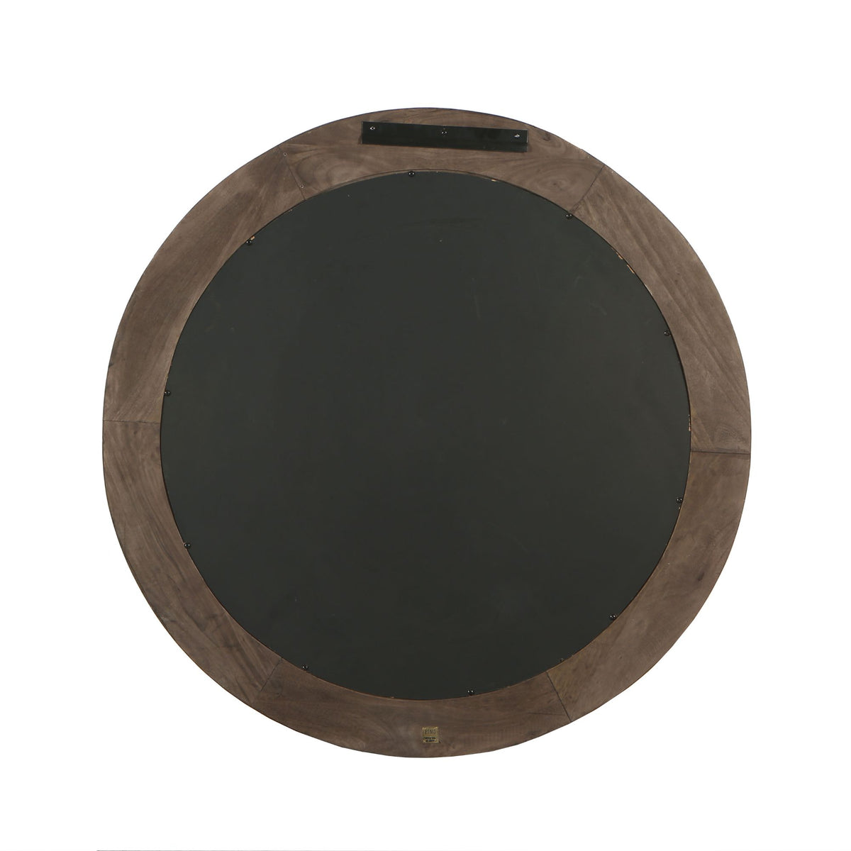 Wandspiegel aus Mangoholz mit runder Form, massivem Rahmen und Braun-Finish, L – Noam | PTMD