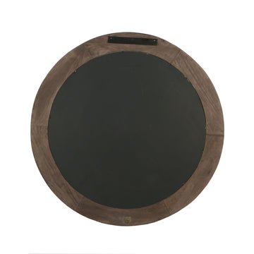 Wandspiegel aus Mangoholz mit runder Form, massivem Rahmen und Braun-Finish, L – Noam | PTMD