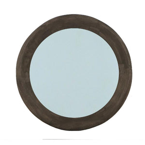 Wandspiegel aus Mangoholz mit runder Form, massivem Rahmen und Braun-Finish, L – Noam | PTMD