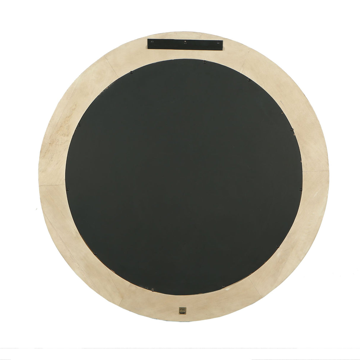 Wandspiegel aus Mangoholz mit runder Form, massivem Rahmen und Natur-Finish, L – Noam | PTMD