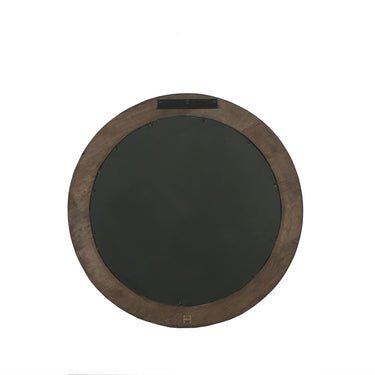 Wandspiegel aus Mangoholz mit runder Form, massivem Rahmen und Braun-Finish, S – Noam | PTMD