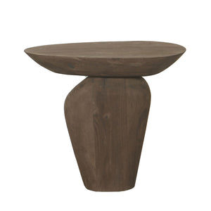 Side Table – Mango Wood, Organic Shape, Dark Brown – Harshad | PTMD