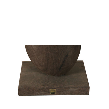 Statue - round design, mango wood, dark brown finish, M – Kodey | PTMD