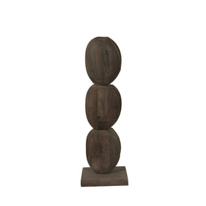 Statue – Kreis Design, Organische Form, Mangoholz Material, Braun, M – Kodey | PTMD