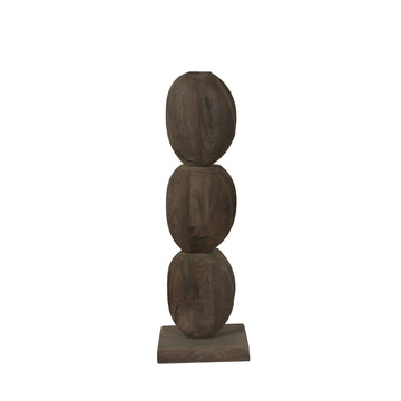 Statue – Kreis Design, Organische Form, Mangoholz Material, Braun, M – Kodey | PTMD