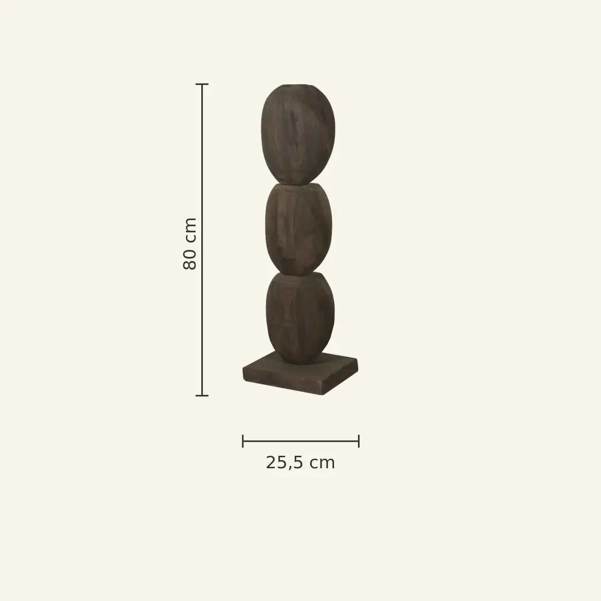 Statue – Kreis Design, Organische Form, Mangoholz Material, Braun, M – Kodey | PTMD