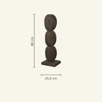 Statue – Kreis Design, Organische Form, Mangoholz Material, Braun, M – Kodey | PTMD