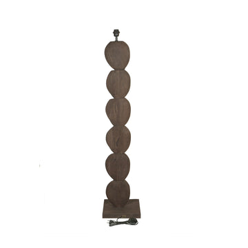 Mango Wood Floor Lamp with Dark Brown Shade and Round Column Design, XL – Kodey | PTMD