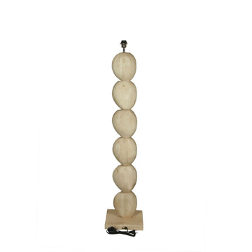 Mango Wood Floor Lamp with Natural Shade and Round Column Design, XL – Kodey | PTMD