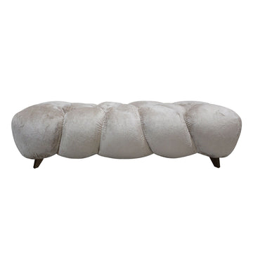 Bench – beige surface, fabric cover, upholstered seat – Nubibus | PTMD