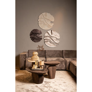 MDF Wall Panel in Brown with Wave Structure, Handcrafted Finish, S – Samraj | PTMD