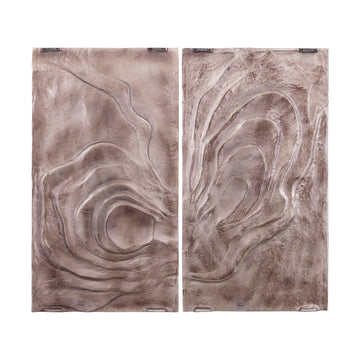Wandpaneel aus gegossenem Aluminium in Bronzeoptik mit Wellenstruktur, XL – Erike | PTMD