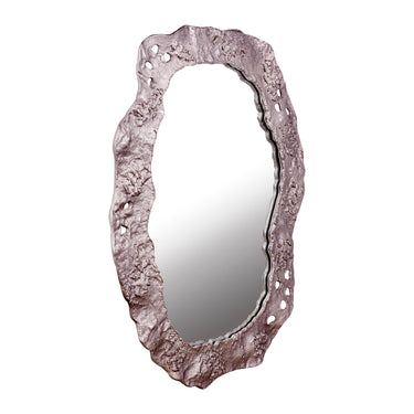 Spiegel – Raues Design, Ovale Form, Aluminium Material, Bronze – Kariss | PTMD