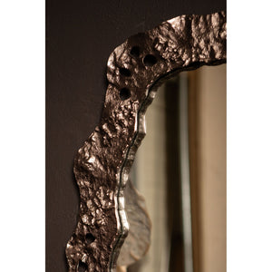 Spiegel – Raues Design, Ovale Form, Aluminium Material, Bronze – Kariss | PTMD