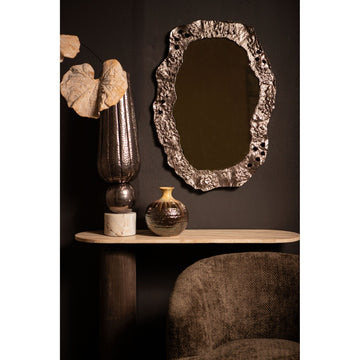 Vase - Aluminiumblech, Marmorsockel, rund, Bronze – Marive | PTMD