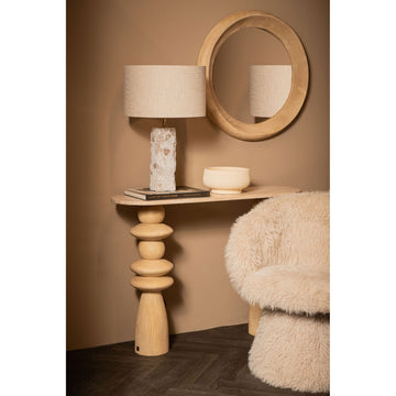 Tischlampe aus Marmor und Aluminium mit Naturton und quadratischer Form, L – Rester | PTMD