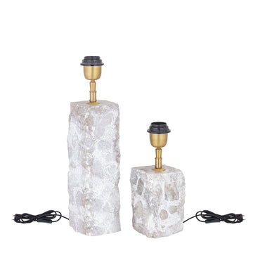 Tischlampe aus Marmor und Aluminium mit Naturton und quadratischer Form, S – Rester | PTMD