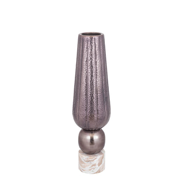 Vase - Aluminiumblech, Marmorsockel, rund, Bronze – Marive | PTMD