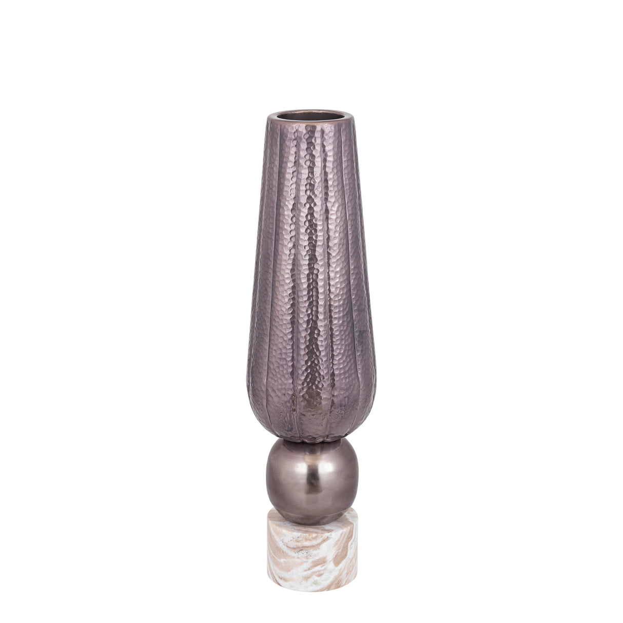 Vase - Aluminiumblech, Marmorsockel, rund, Bronze – Marive | PTMD