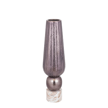 Vase - Aluminiumblech, Marmorsockel, rund, Bronze – Marive | PTMD