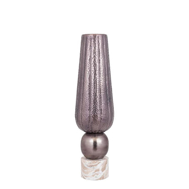 Vase - Aluminiumblech, Marmorsockel, rund, Bronze – Marive | PTMD