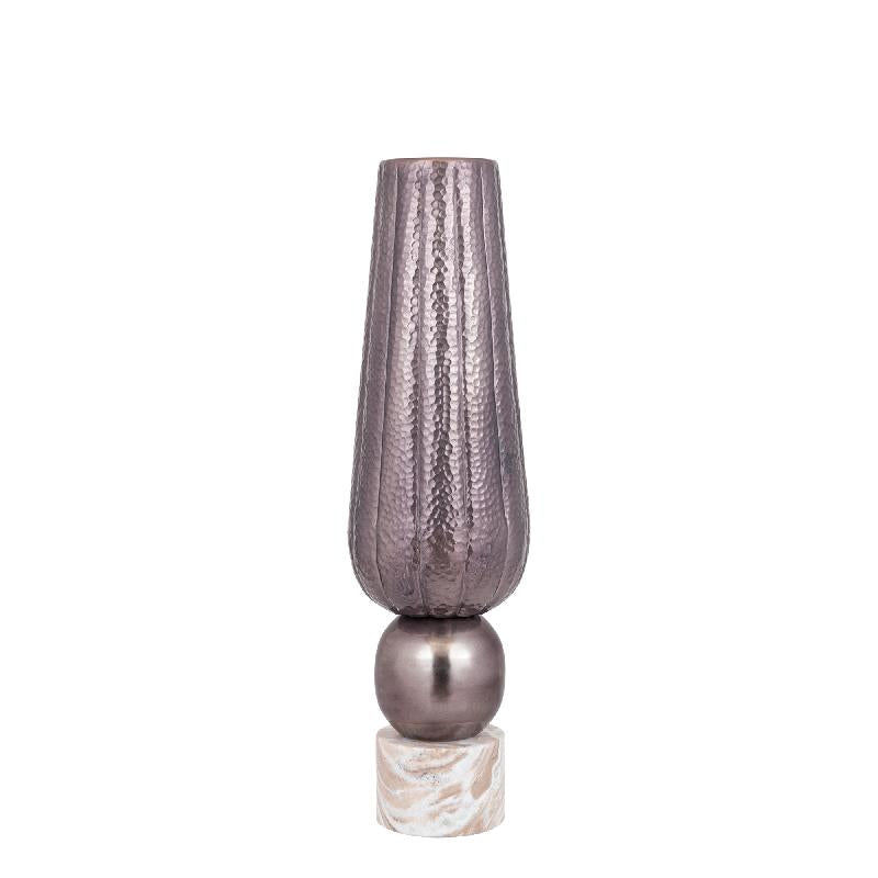 Vase - Aluminiumblech, Marmorsockel, rund, Bronze – Marive | PTMD