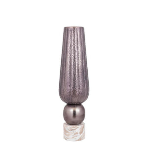 Vase - Aluminiumblech, Marmorsockel, rund, Bronze – Marive | PTMD