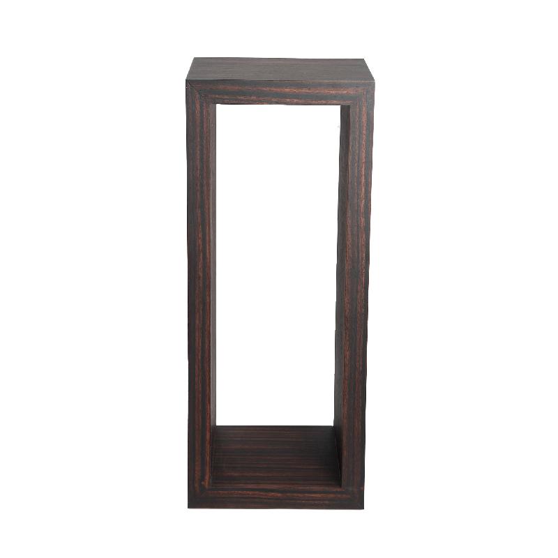 Pedestal - with open rectangle design, dark wood veneer, semi-handcrafted - Tiess | PTMD