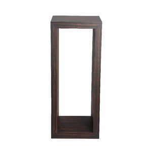 Pedestal - with open rectangle design, dark wood veneer, semi-handcrafted - Tiess | PTMD