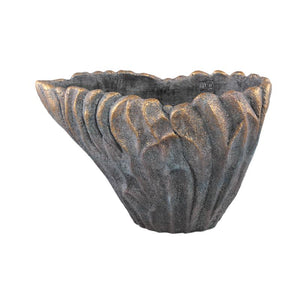 Vase – Grey, Wave Design, Cement Material, XL – Vakas | PTMD