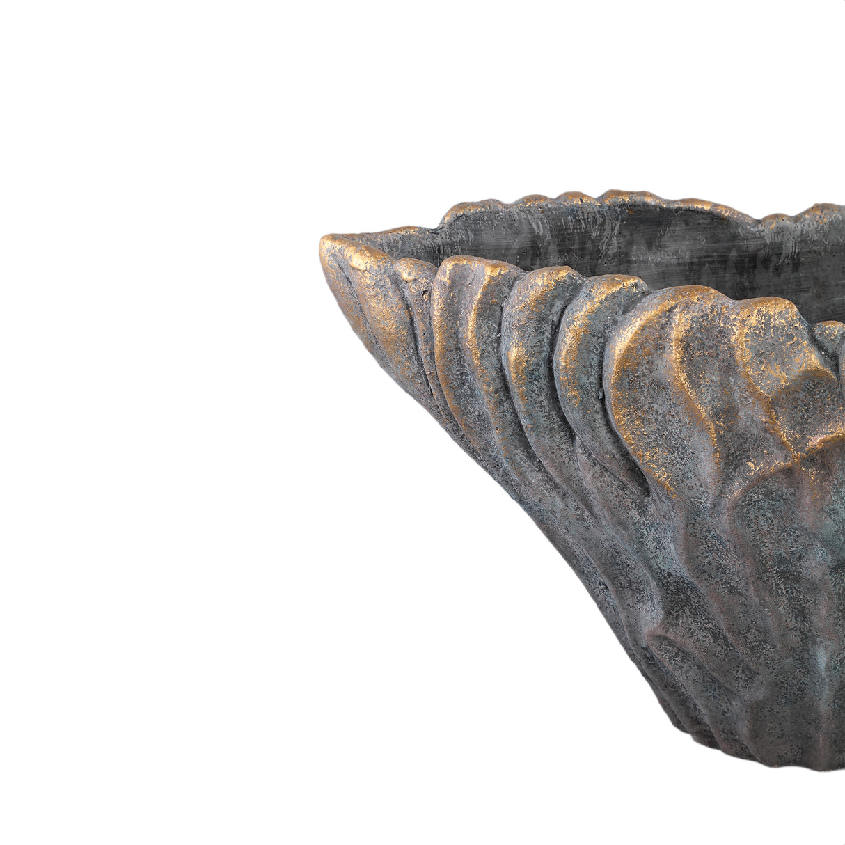 Vase – Grey, Wave Design, Cement Material, XL – Vakas | PTMD