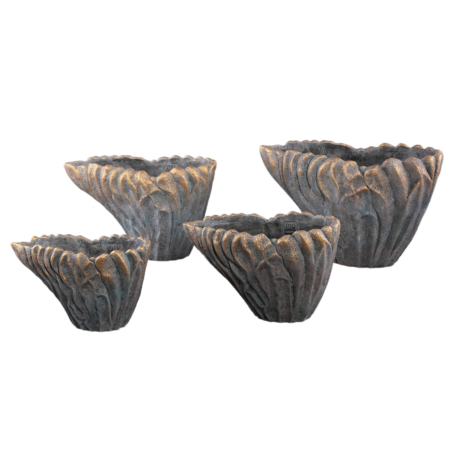 Vase – Grey, Wave Design, Cement Material, XL – Vakas | PTMD
