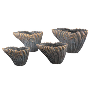 Vase – Grey, Wave Design, Cement Material, XL – Vakas | PTMD