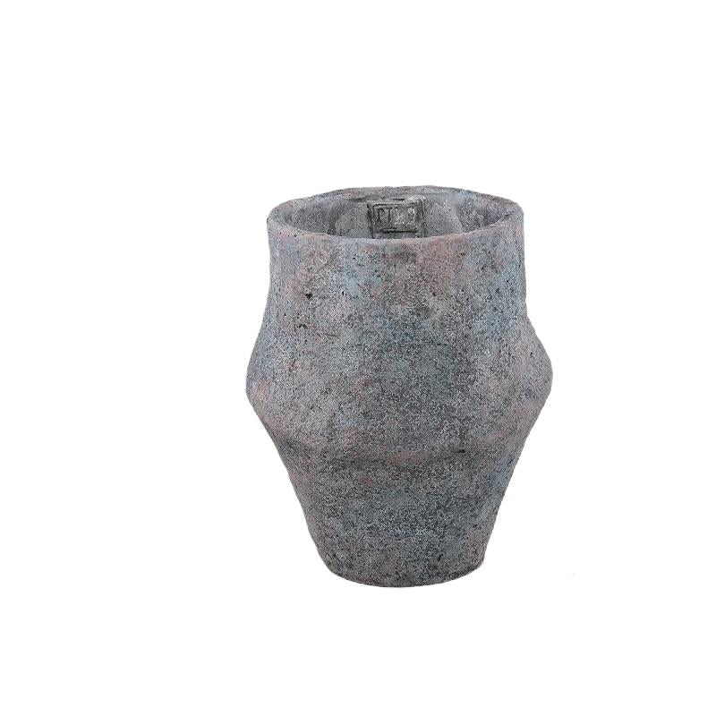 Blumentopf – Graue Farbe, Organisches Design, Zement Material, S – Javay | PTMD
