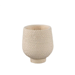 Flower pot - cream color, polka dot design, cement material, S - Laim | PTMD