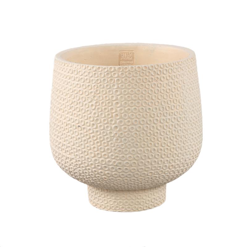 Flowerpot – Cream Color, Dot Pattern Design, Cement Material, XL – Laim | PTMD