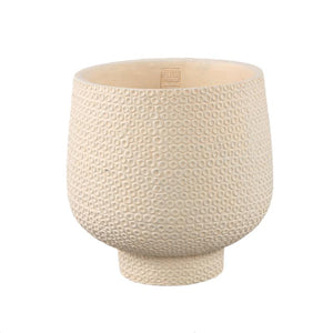 Flowerpot – Cream Color, Dot Pattern Design, Cement Material, XL – Laim | PTMD