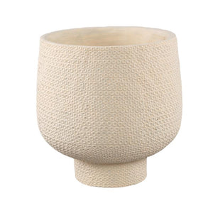 Flower pot – Cream color, polka dot design, cement material, XXL – Laim | PTMD