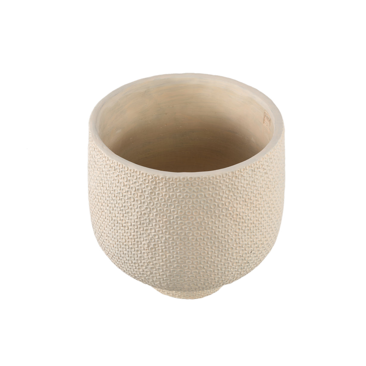 Flowerpot – Cream Color, Dot Pattern Design, Cement Material, XL – Laim | PTMD