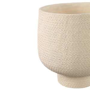 Flowerpot – Cream Color, Dot Pattern Design, Cement Material, XL – Laim | PTMD