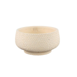 Bowl - Round Cement, Dot Pattern, Cream, L – Laim | PTMD