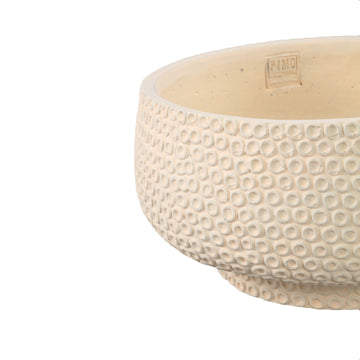 Bowl - Round Cement, Dot Pattern, Cream, L – Laim | PTMD