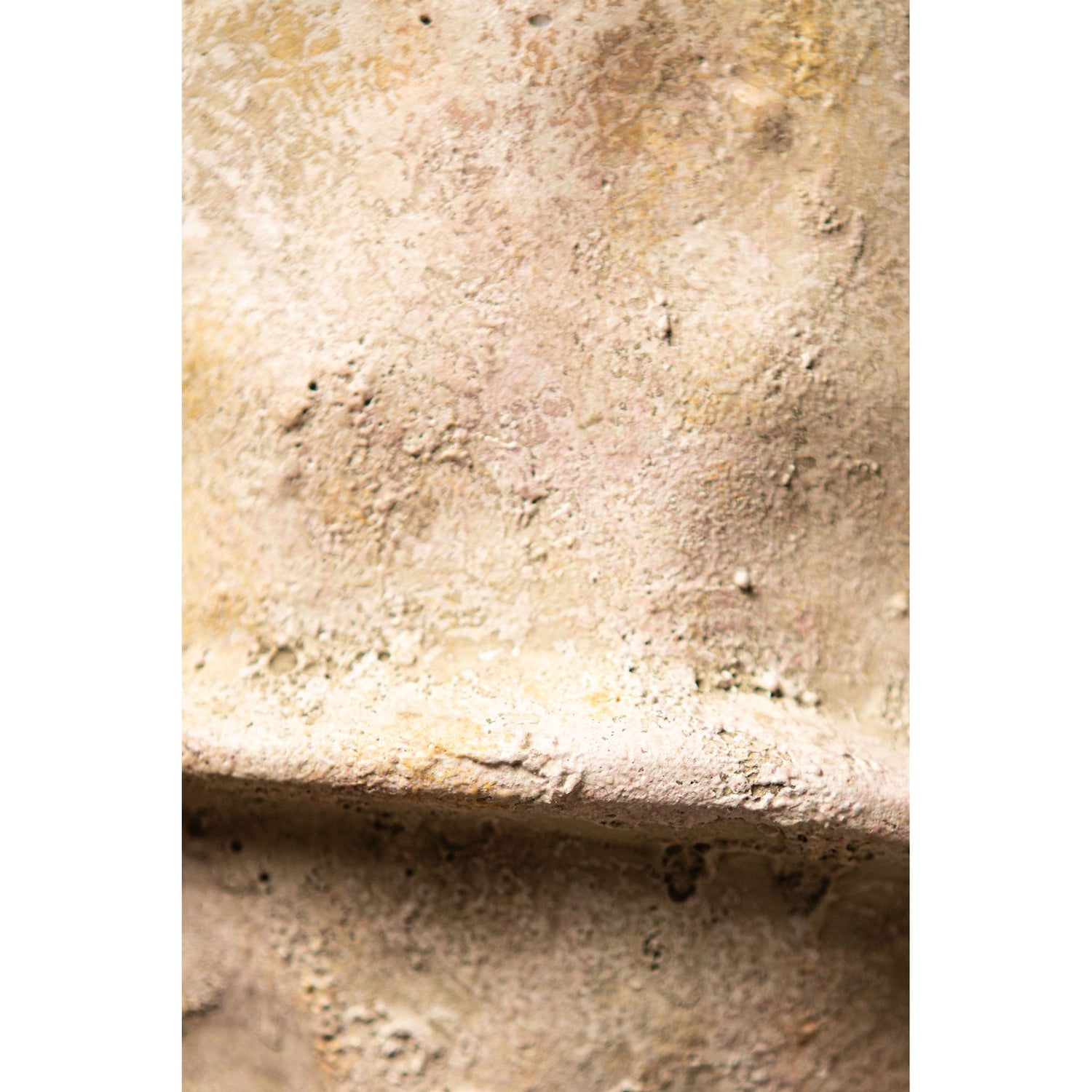 Blumentopf – Beige Farbe, Mittellinien Design, Zement Material, XL – Haania | PTMD