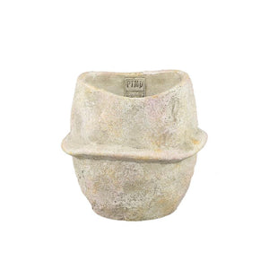 Flower Pot – Beige Color, Midline Design, Cement Material, L – Haania | PTMD