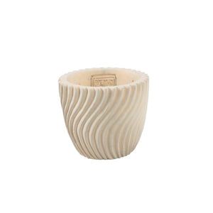 Blumentopf – Runde Form, Linienmuster Design, Creme Oberfläche, Zement Material, XS – Lianna | PTMD