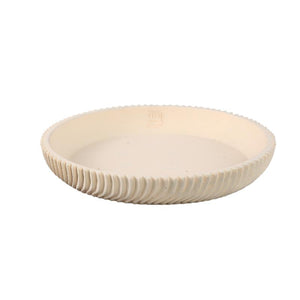 Dekoschale – Runde Form, Linienmuster Design, Creme Oberfläche, Zement Material, L – Lianna | PTMD